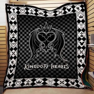 Kingdom Hearts Black And White Quilt  Quilt
